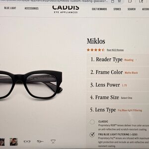 Miklos Black Reading Glasses